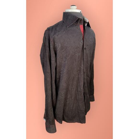 Georg Roth Los Angeles Mens Button Shirt SZ Large Button Front Long Sleeve Gray - Picture 4 of 9